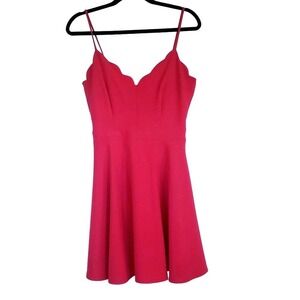 B.Darling Dress size 11/12 Sweetheart scalloped neckline hot pink‎